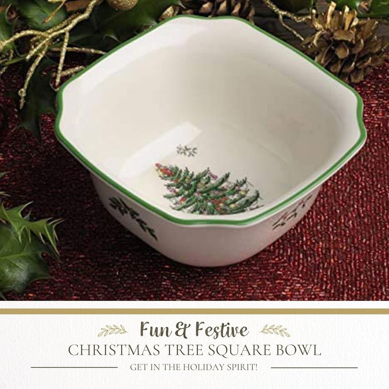 Spode - Christmas Tree - Square Bowl | 5.5 in Home & Kitchen