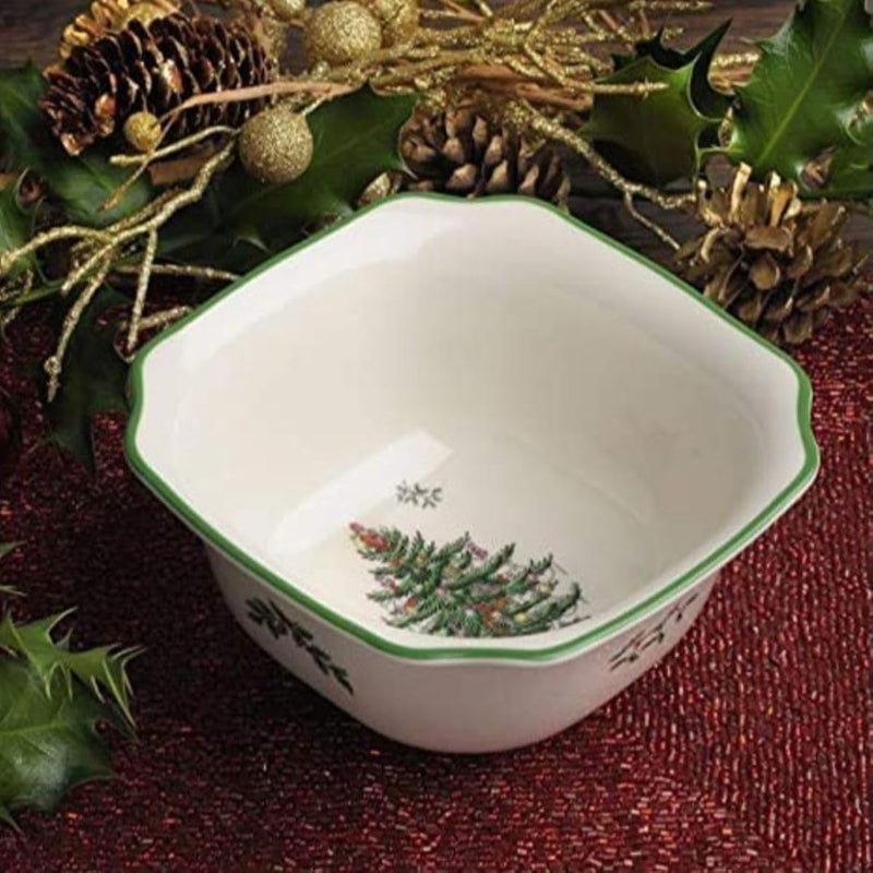 Spode - Christmas Tree - Square Bowl | 5.5 in Home & Kitchen