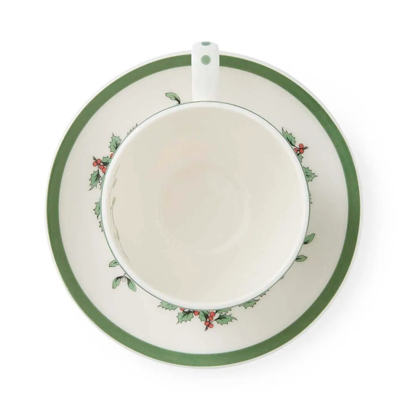 Spode - Christmas Tree - Teacup & Saucer | 0.20 L / 7 oz Home & Kitchen Set Of 4