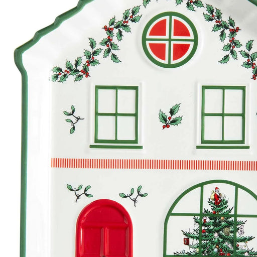 Spode - Christmas Tree Village - Tidbit Tray Green | 7.2 in x 5.5 in Home & Kitchen