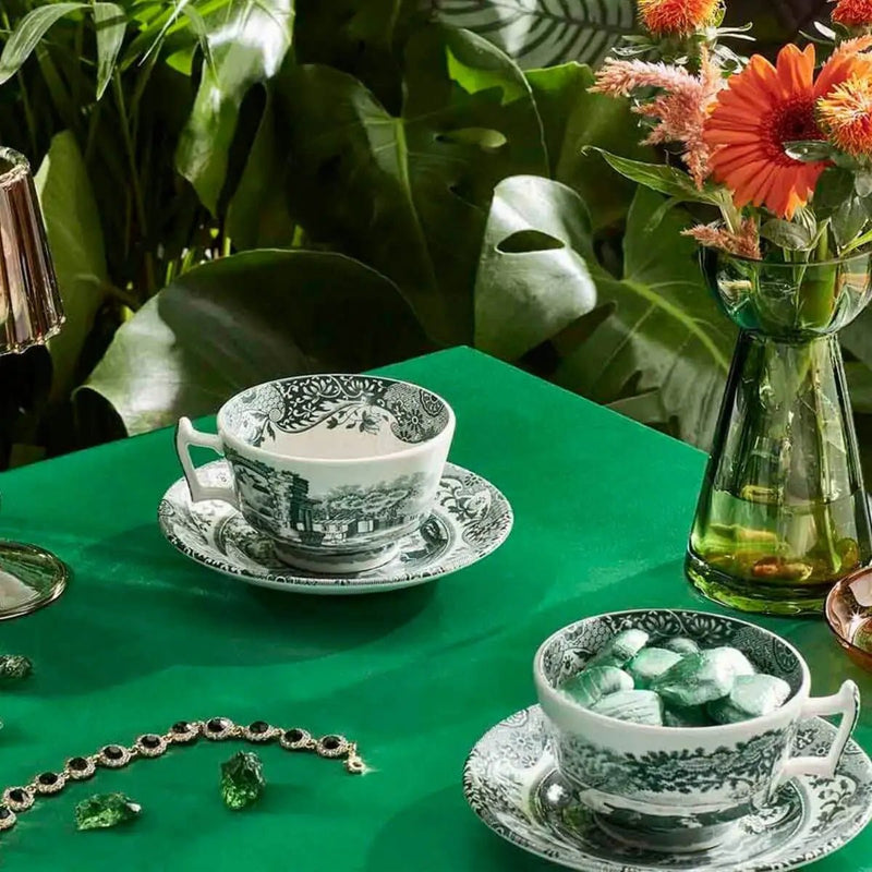 Spode - Green Italian - Teacup & Saucer | 7 oz / 207 mL Home & Kitchen