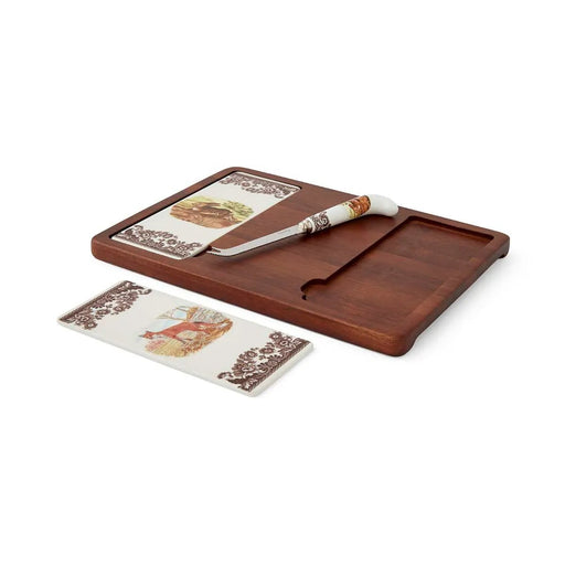 Spode - Woodland Cheese Board & Knife, Fox & Rabbit Home & Kitchen