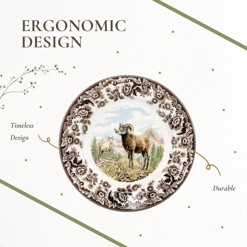 Spode - Woodland - Plate (Big Horn Sheep) | 8 inch Home & Kitchen