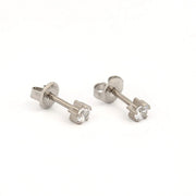 Studex - L100W Cubic Zirconia Tiffany Ear Rings Steel 4mm (pair) Beauty & Personal Care