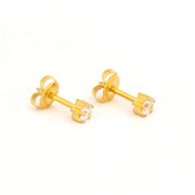 Studex - L100Y Cubic Zirconia Ear Rings Gold 4mm (pair) Beauty & Personal Care