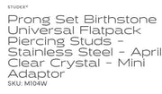 Studex - M104W - April Crystal Tiffany Boucle d'Oreilles Silver 2mm (pair) Beauty & Personal Care