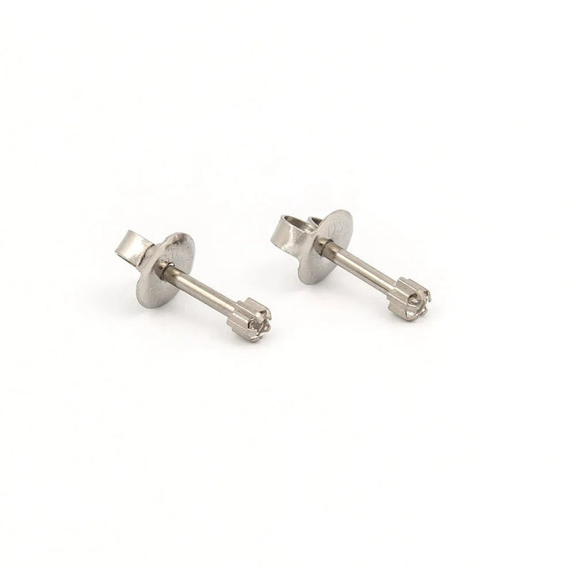 Studex - M104W - April Crystal Tiffany Boucle d'Oreilles Silver 2mm (pair) Beauty & Personal Care