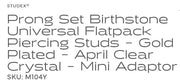 Studex - M104Y April Crystal Tiffany Ear Rings Gold 2mm (pair) Beauty & Personal Care