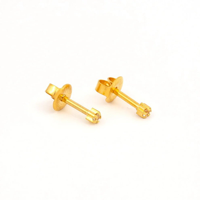Studex - M104Y April Crystal Tiffany Ear Rings Gold 2mm (pair) Beauty & Personal Care