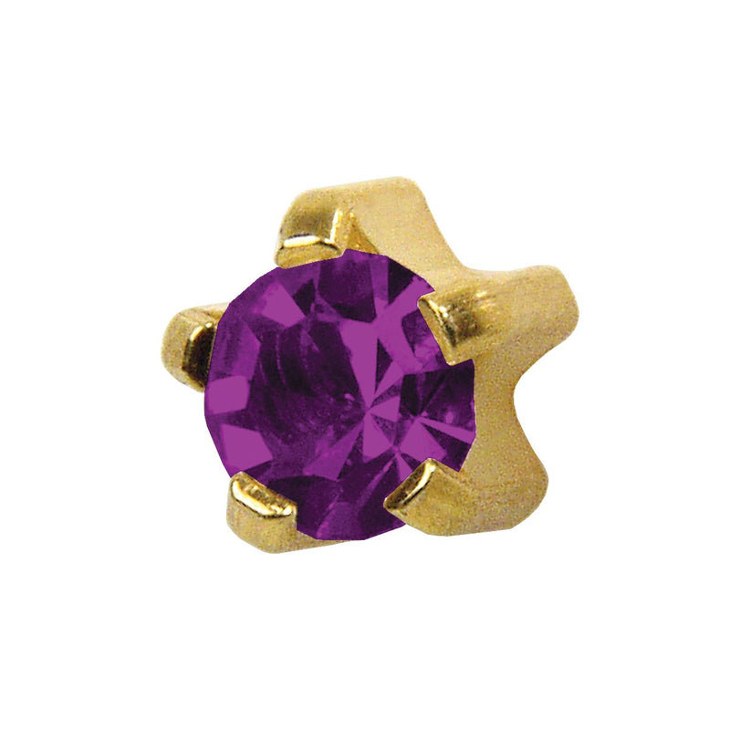 Studex - R102Y Feburary Amethyste Tiffany Ear Rings Gold 3mm (pair) Beauty & Personal Care