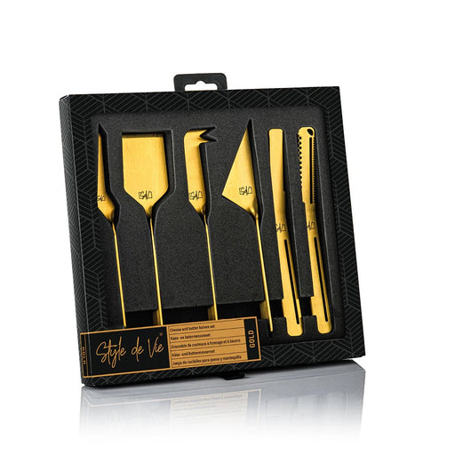 STYLE DE VIE - AUTHENTIC - Cheese and Butter Knives, 6 - P Home & Kitchen Gold