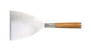 STYLE DE VIE - AUTHENTIC - FORGED - Forged BBQ Plancha Spatula, 2mm thick, Olive Wood, SS Home & Kitchen