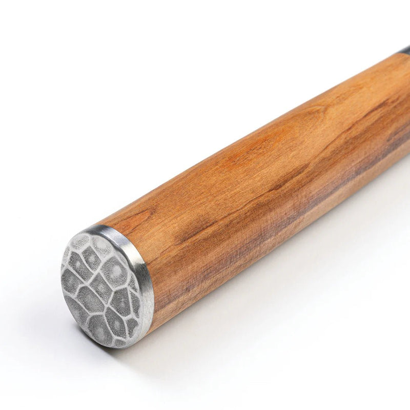 STYLE DE VIE - AUTHENTIC - FORGED - Forged BBQ Plancha Spatula, 2mm thick, Olive Wood, SS Home & Kitchen