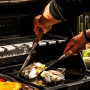 STYLE DE VIE - AUTHENTIC - FORGED - Forged BBQ Plancha Spatula, 2mm thick, Olive Wood, SS Home & Kitchen