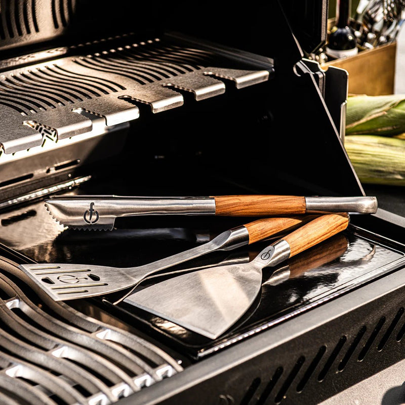 STYLE DE VIE - AUTHENTIC - FORGED - Forged BBQ Spatula, Olive Wood, SS Home & Kitchen