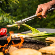 STYLE DE VIE - AUTHENTIC - FORGED - Forged BBQ Tongs XL, Olive Wood, SS Home & Kitchen