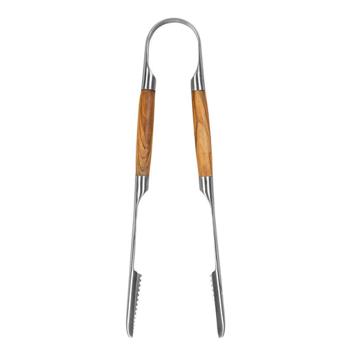 STYLE DE VIE - AUTHENTIC - FORGED - Forged BBQ Tongs XL, Olive Wood, SS Home & Kitchen
