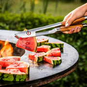 STYLE DE VIE - AUTHENTIC - FORGED - Forged BBQ Tongs XL, Olive Wood, SS Home & Kitchen