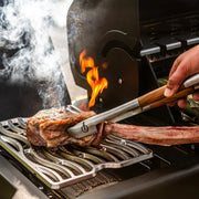 STYLE DE VIE - AUTHENTIC - FORGED - Forged BBQ Tongs XL, Olive Wood, SS Home & Kitchen