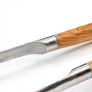 STYLE DE VIE - AUTHENTIC - FORGED - Forged BBQ Tongs XL, Olive Wood, SS Home & Kitchen