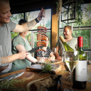 STYLE DE VIE - AUTHENTIC - FORGED - Fork Skewer, 19.7"/ 50cm, Olive Wood, SS Home & Kitchen