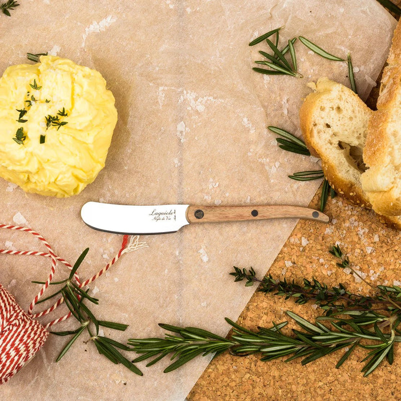 STYLE DE VIE - AUTHENTIC - LAGUIOLE Innovation Collection - 4 Butter Knives, 2.6", Oak Wood Home & Kitchen