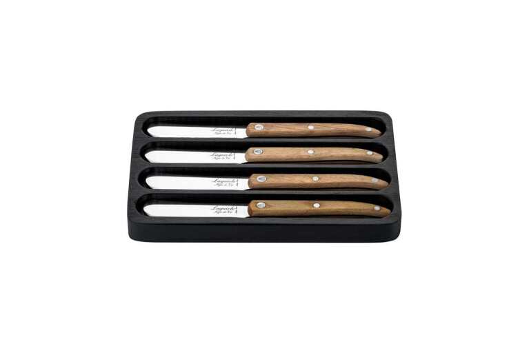 STYLE DE VIE - AUTHENTIC - LAGUIOLE Innovation Collection - 4 Butter Knives, 2.6", Oak Wood Home & Kitchen