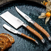STYLE DE VIE - AUTHENTIC - LAGUIOLE Luxury Line - 3 Cheese Knives, Olive Wood Home & Kitchen