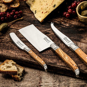 STYLE DE VIE - AUTHENTIC - LAGUIOLE Luxury Line - 3 Cheese Knives, Olive Wood Home & Kitchen