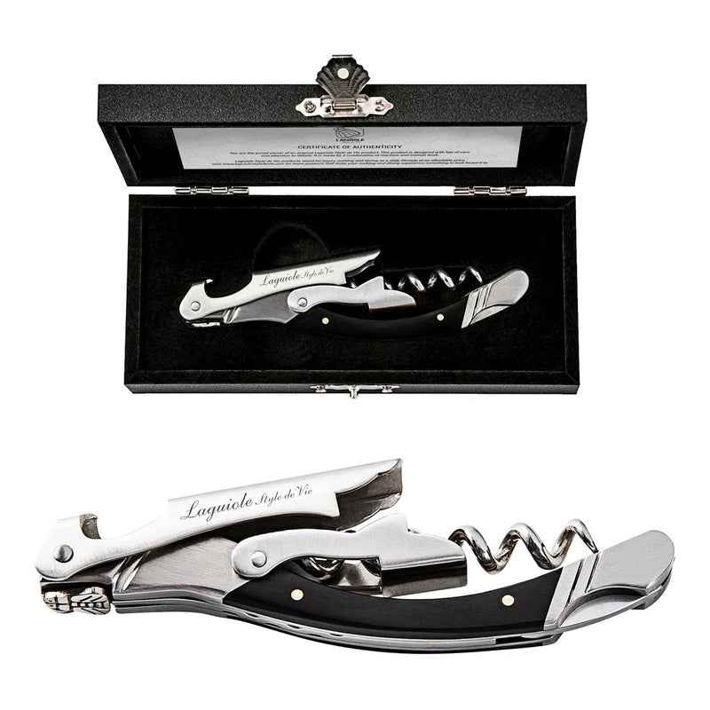 STYLE DE VIE - AUTHENTIC - LAGUIOLE Luxury Line - Corkscrew Black Pakka, Hard Steel Home & Kitchen