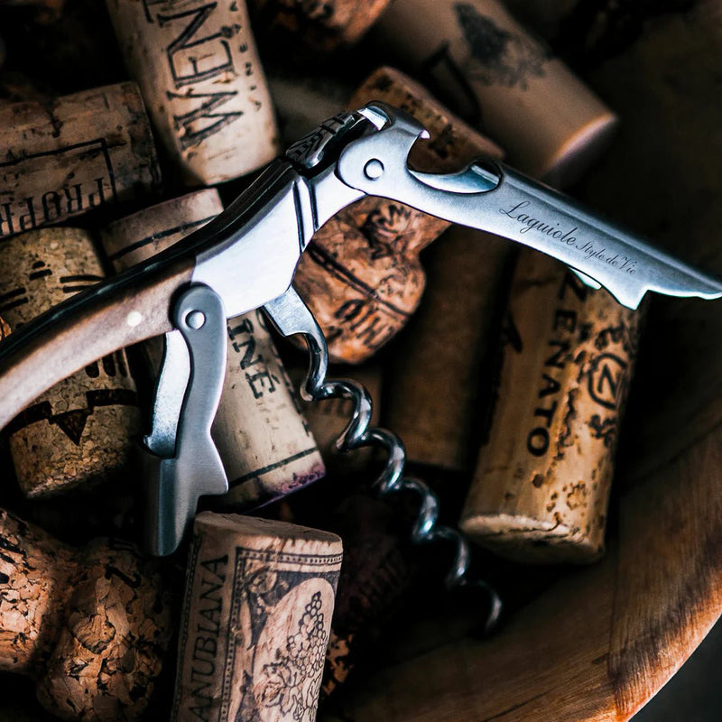 STYLE DE VIE - AUTHENTIC - LAGUIOLE Luxury Line - Corkscrew, Olive Wood, SS Home & Kitchen