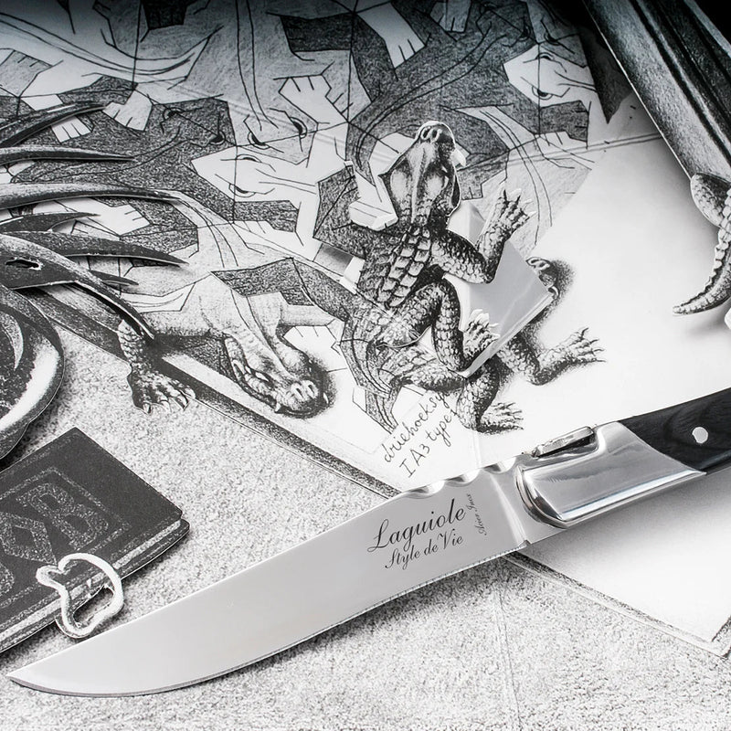 STYLE DE VIE - AUTHENTIC - LAGUIOLE Luxury Line - Steak Knives Home & Kitchen Olive Wood