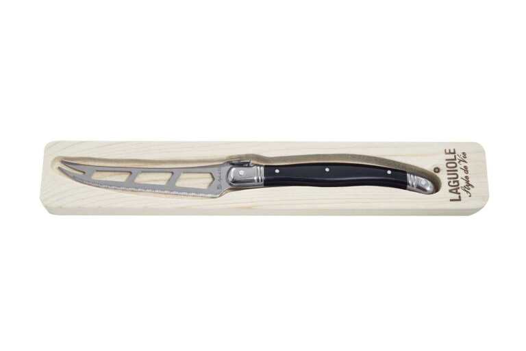 STYLE DE VIE AUTHENTIC - LAGUIOLE Premium Collection - 1 Cheese Knife, 3.7"/9.5cm, in wooden tray Black Home & Kitchen
