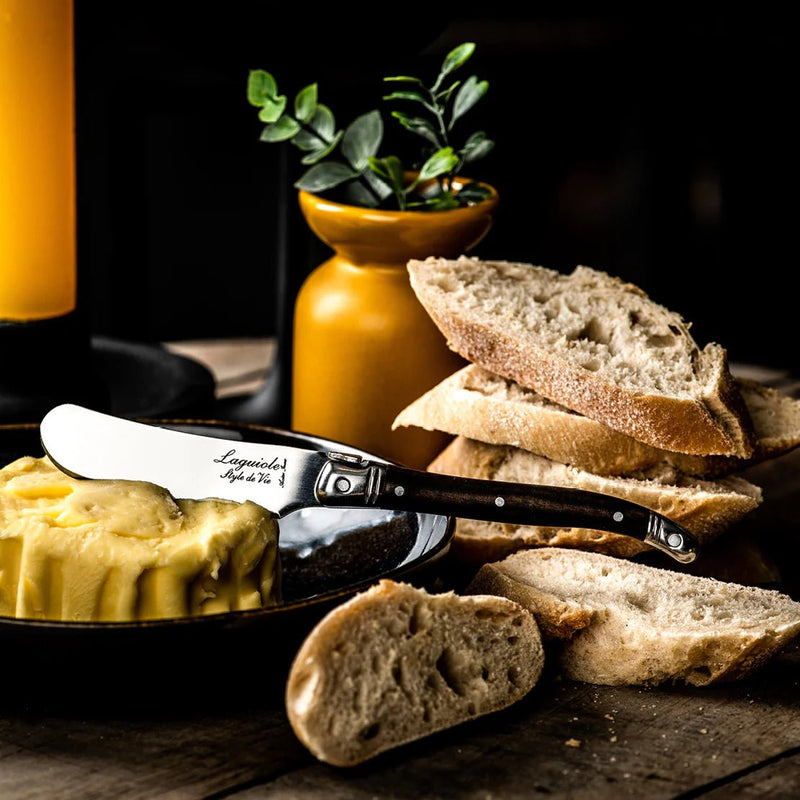 STYLE DE VIE - AUTHENTIC - LAGUIOLE Premium Collection - Butter Knives, 4 - Pcs, 2.6"/6.5cm, SS Home & Kitchen Dark Wood
