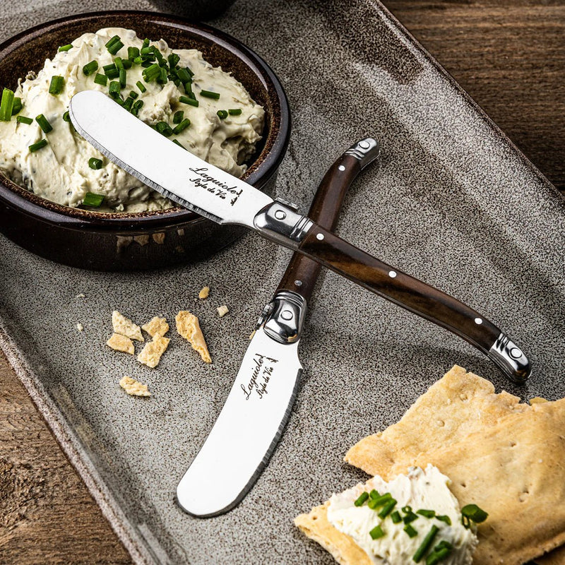 STYLE DE VIE - AUTHENTIC - LAGUIOLE Premium Collection - Butter Knives, 4 - Pcs, 2.6"/6.5cm, SS Home & Kitchen Dark Wood