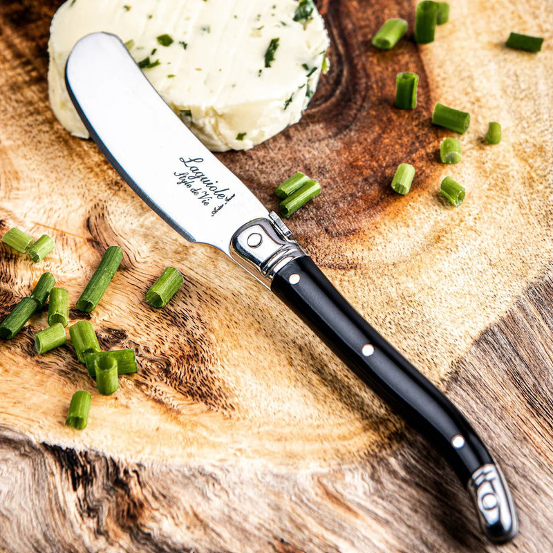 STYLE DE VIE - AUTHENTIC - LAGUIOLE Premium Collection - Butter Knives, 4 - Pcs, 2.6"/6.5cm, SS Home & Kitchen Dark Wood