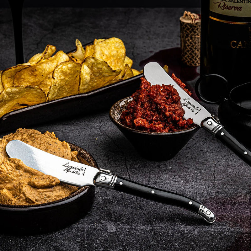 STYLE DE VIE - AUTHENTIC - LAGUIOLE Premium Collection - Butter Knives, 4 - Pcs, 2.6"/6.5cm, SS Home & Kitchen Dark Wood