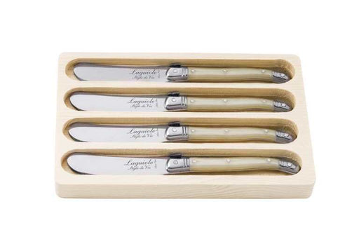 STYLE DE VIE - AUTHENTIC - LAGUIOLE Premium Collection - Butter Knives, 4 - Pcs, 2.6"/6.5cm, SS Home & Kitchen Pearl