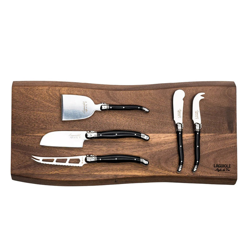 STYLE DE VIE - AUTHENTIC - LAGUIOLE Premium Collection - Cheese Knives, 5 - Pcs, Black Home & Kitchen
