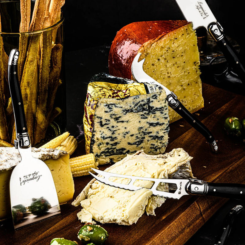 STYLE DE VIE - AUTHENTIC - LAGUIOLE Premium Collection - Cheese Knives, 5 - Pcs, Black Home & Kitchen