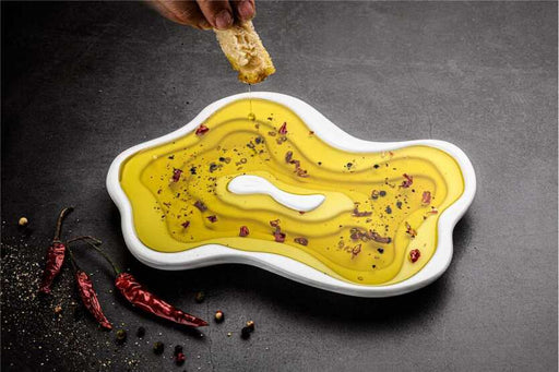 STYLE DE VIE - AUTHENTIC - Olive Oil Bowl, 8.7x6.3"/22x16cm, Ceramic, White Home & Kitchen