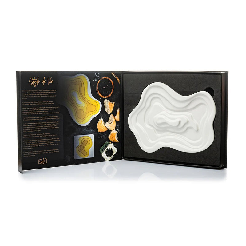 STYLE DE VIE - AUTHENTIC - Olive Oil Bowl, 8.7x6.3"/22x16cm, Ceramic, White Home & Kitchen