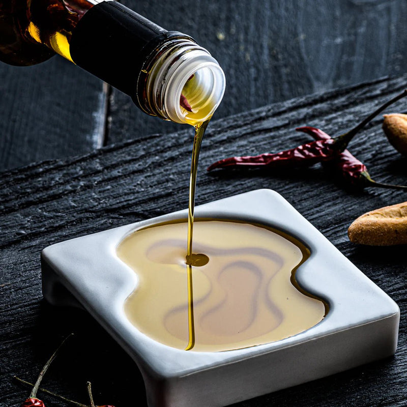 STYLE DE VIE - AUTHENTIC - Olive Oil Bowl, 8.7x6.3"/22x16cm, Ceramic, White Home & Kitchen