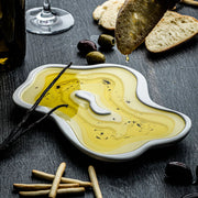 STYLE DE VIE - AUTHENTIC - Olive Oil Bowl, 8.7x6.3"/22x16cm, Ceramic, White Home & Kitchen