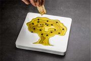 STYLE DE VIE - AUTHENTIC - Olive Oil Bowl, Tree Shape, 7x7"/18x18cm, Ceramic, White Home & Kitchen