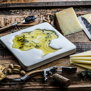 STYLE DE VIE - AUTHENTIC - Olive Oil Bowl, Tree Shape, 7x7"/18x18cm, Ceramic, White Home & Kitchen
