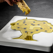 STYLE DE VIE - AUTHENTIC - Olive Oil Bowl, Tree Shape, 7x7"/18x18cm, Ceramic, White Home & Kitchen