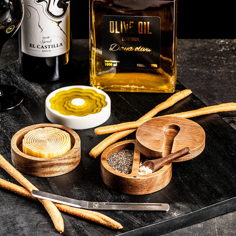 STYLE DE VIE - AUTHENTIC - Olive Oil, Butter Dish and Salt & Pepper Cellar Set Home & Kitchen