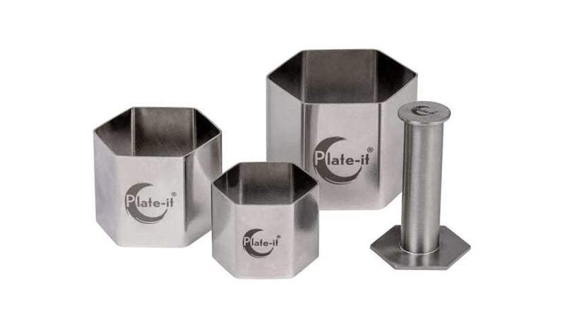 STYLE DE VIE - AUTHENTIC - PLATE - IT - Garnish Rings, Hexagon, 4 - Piece Set Home & Kitchen
