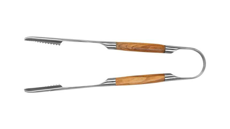 STYLE DE VIE - FORGED - Forged BBQ Tongs XL, " "Olive Wood, SS"